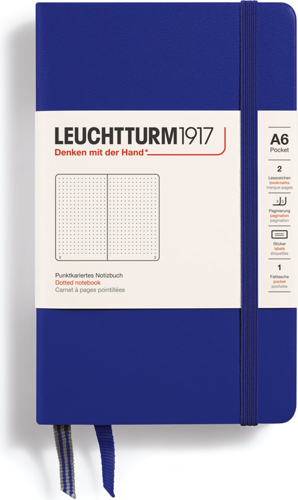 Notes w kropki w twardej oprawie Leuchtturm 1917 A6 187 stron ciemnoniebieski 80 g/m²