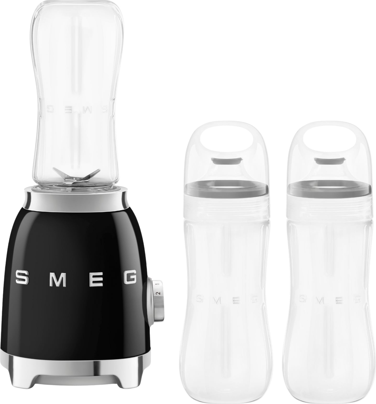 Blender Sport 50's Style czarny z 2 butelkami