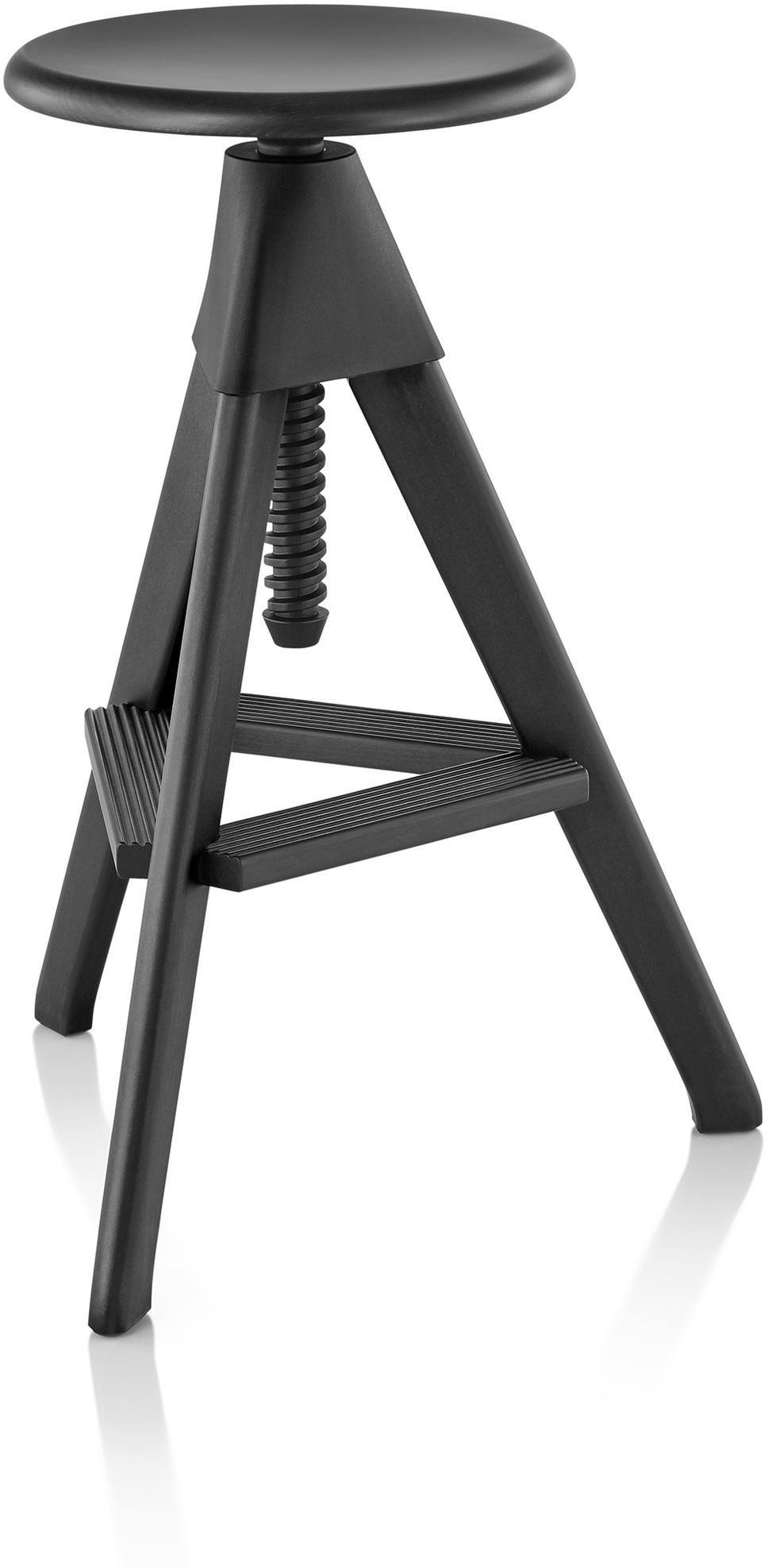 Stołek barowy Tom czarny z czarną ramą