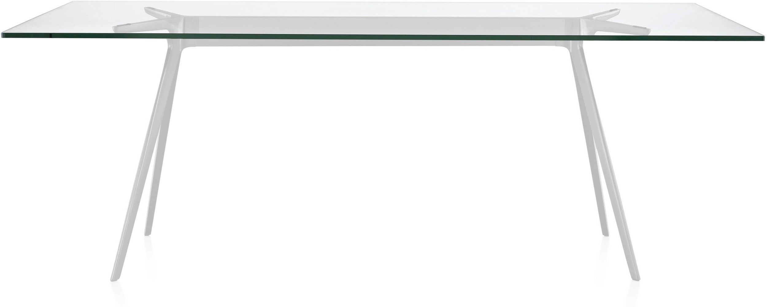 Stół Baguette 160 cm blat szklany rama lakierowana biała