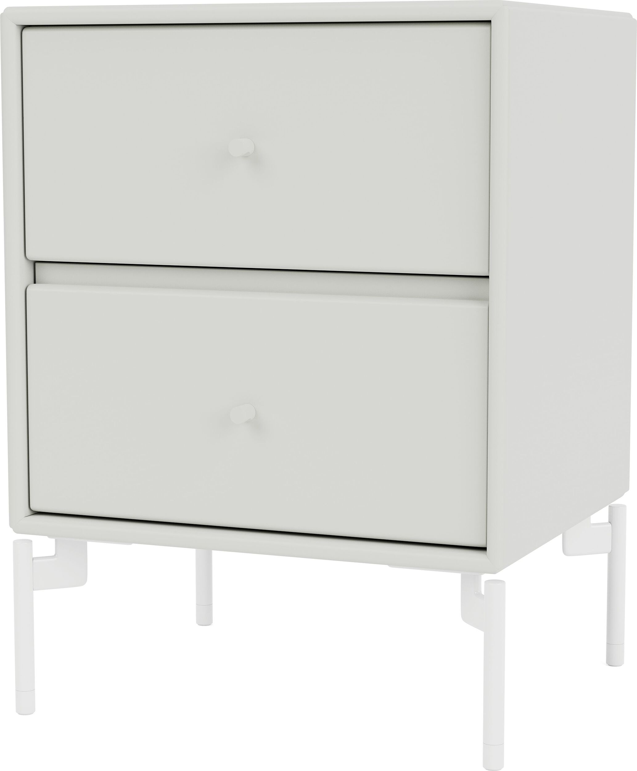 Szafka nocna Drift jasnoszara na białych nogach