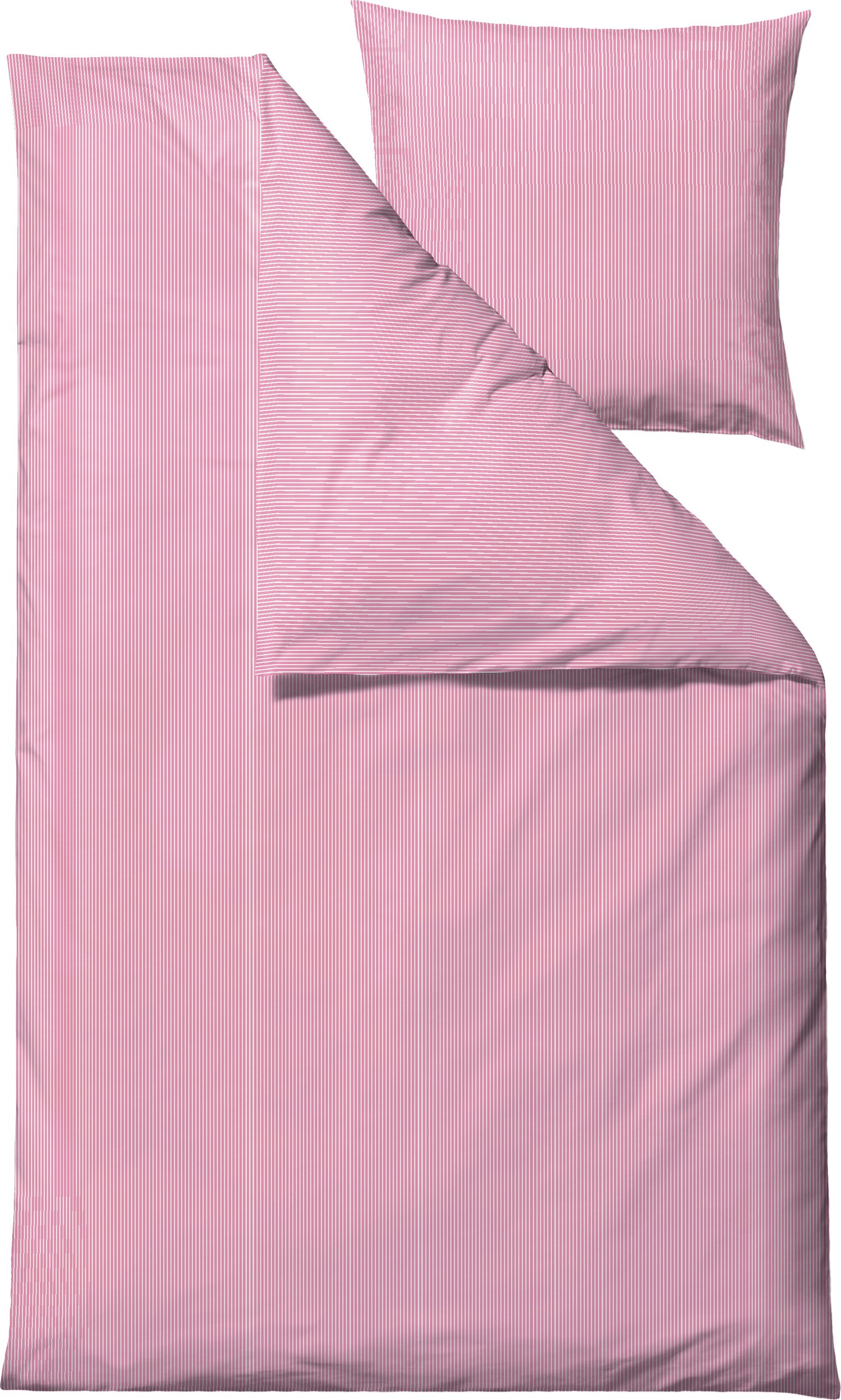 Pościel Cheerful 140 x 220 cm różowa z poszewką na poduszkę 60 x 63 cm