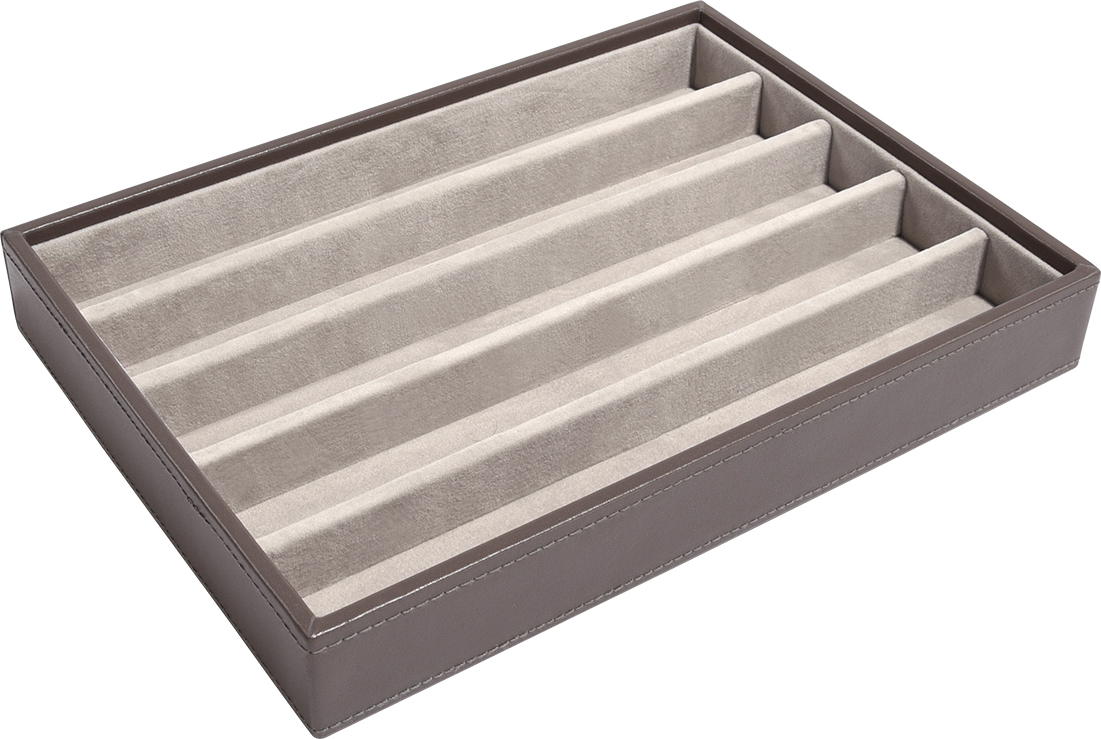 Szkatułka na biżuterię Stackers pięciokomorowa classic velvet szara