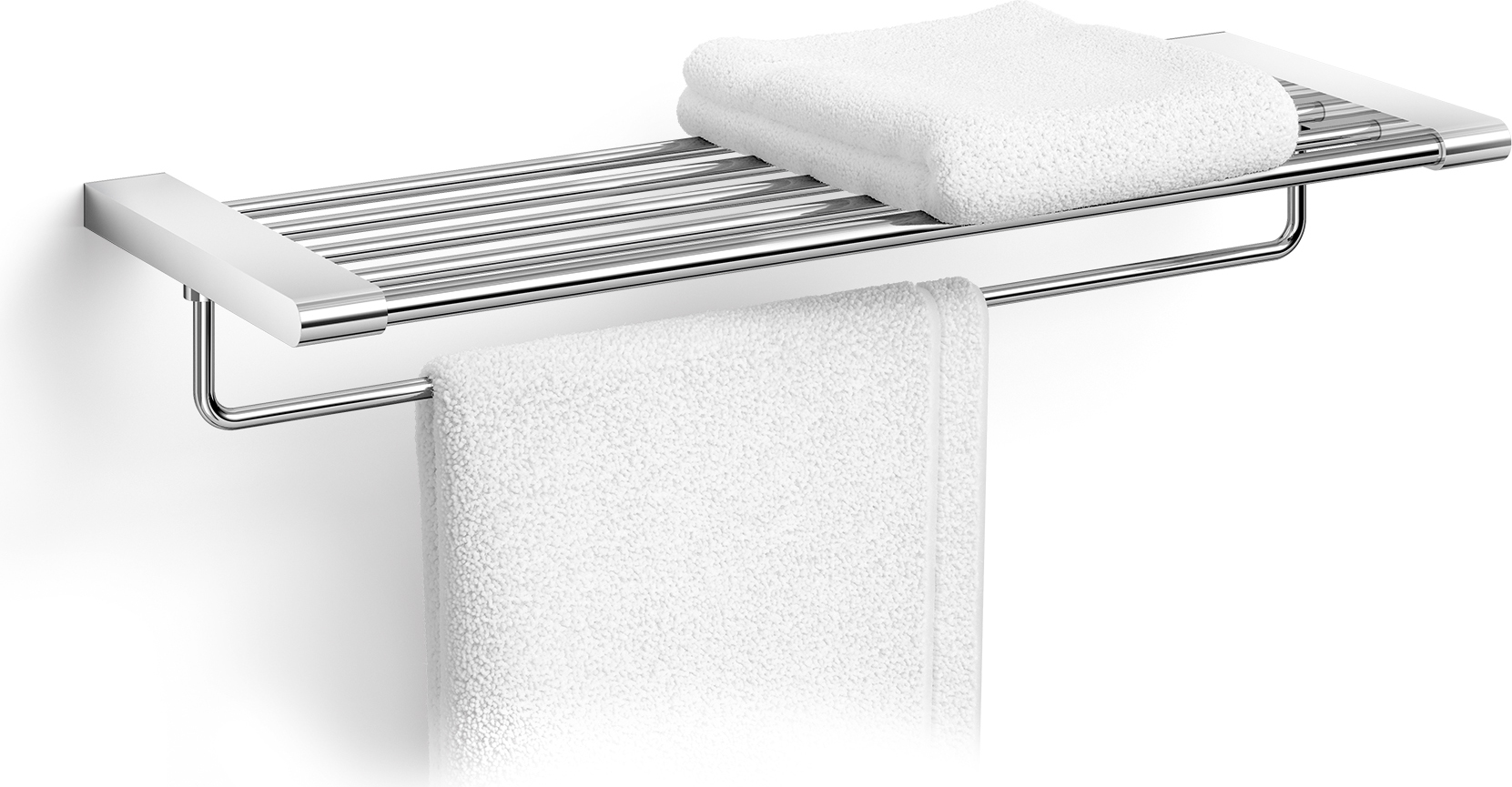 Półka z relingami na ręczniki Atore polerowana