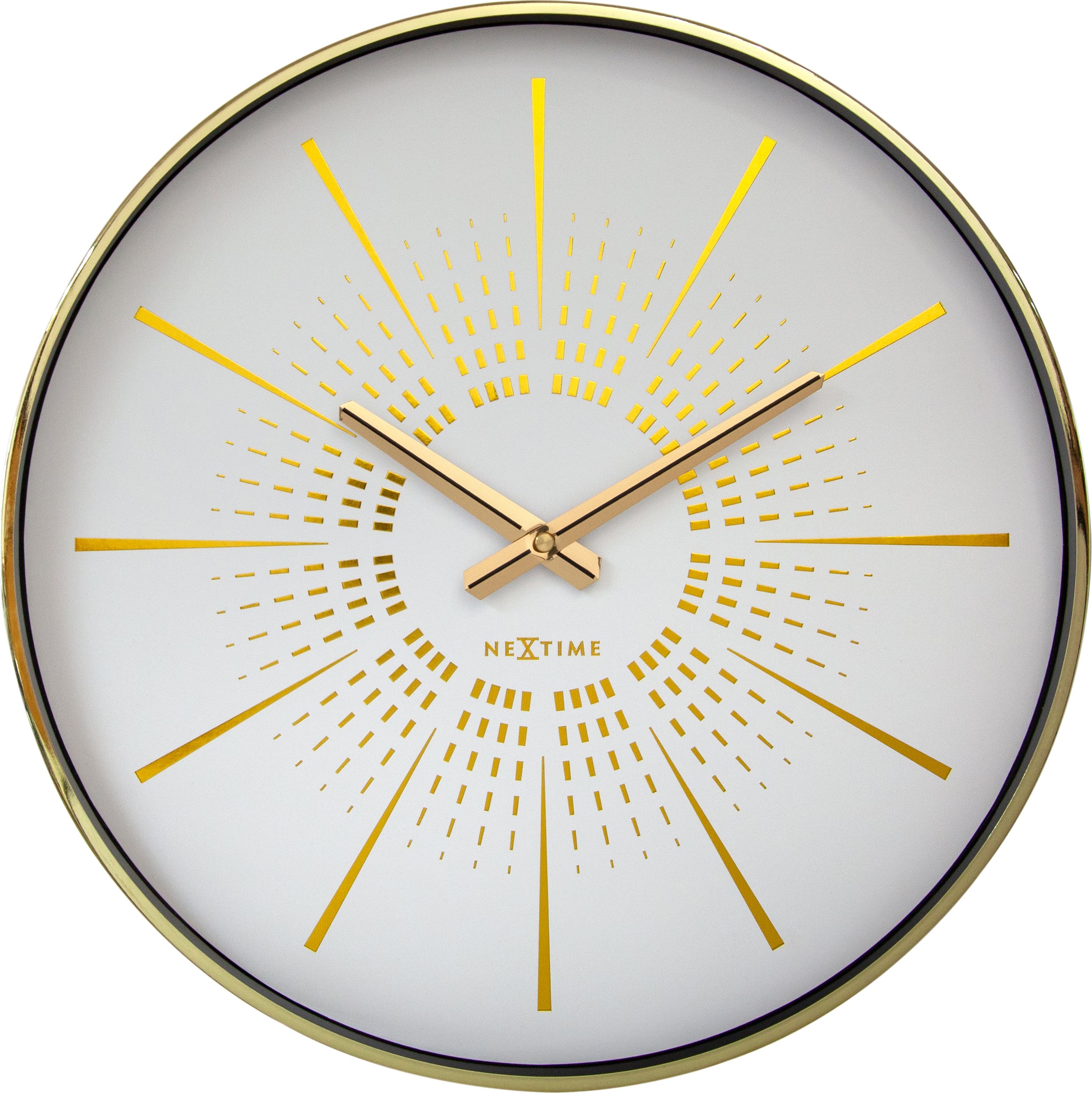 Zegar ścienny Excentric biało-złoty