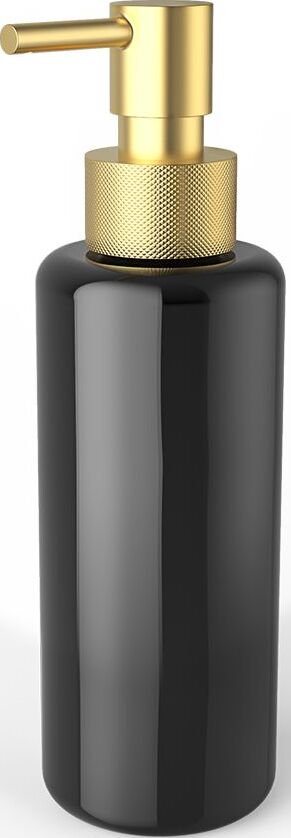 Dozownik do mydła Porter czarny z pompką złoty mat