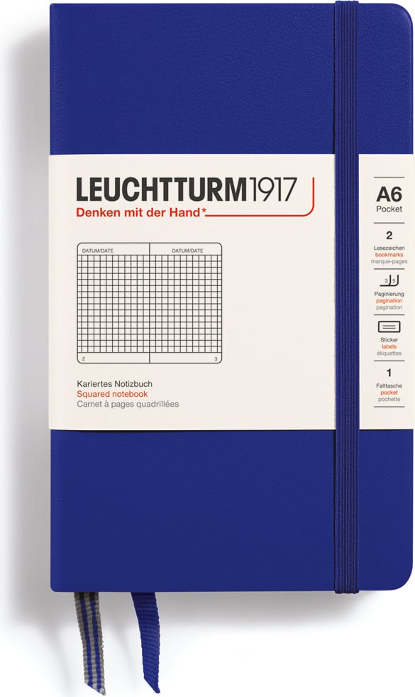 Notes w kratkę w twardej oprawie Leuchtturm 1917 A6 187 stron ciemnoniebieski 80 g/m²
