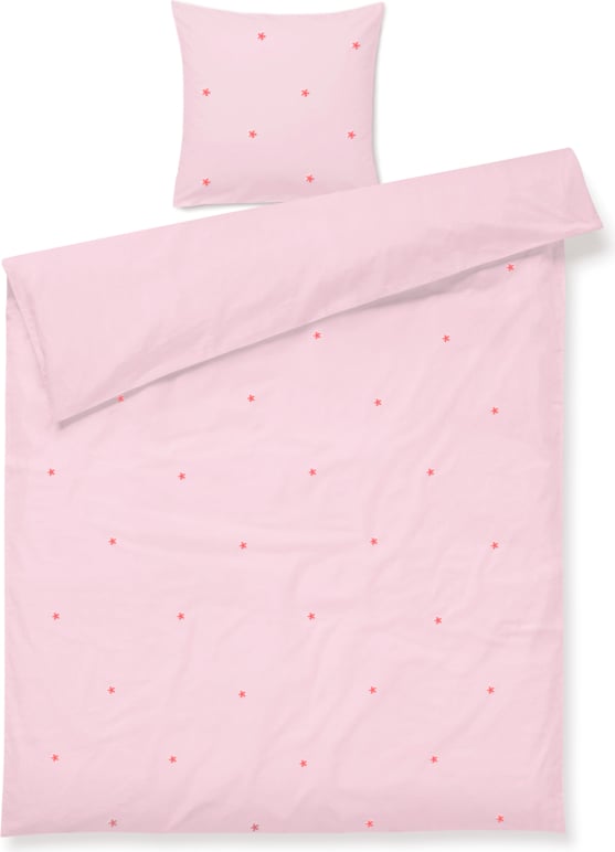 Pościel Daisy 150 x 210 cm różowa z poszewką na poduszkę 50 x 60 cm