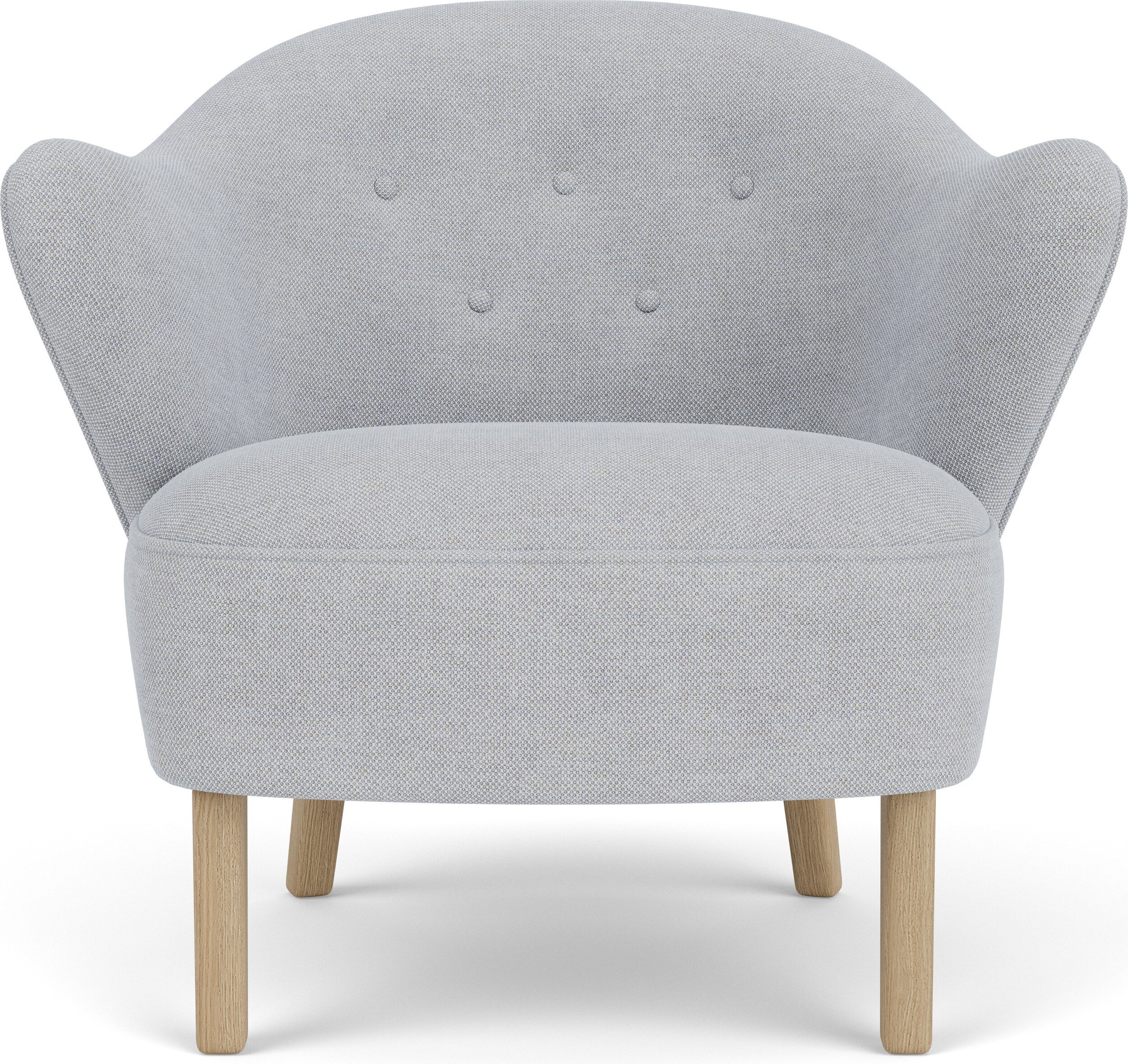 Fotel Ingeborg szary na dębowych nogach