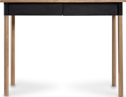 Biurko Flow czarne z dębowym blatem