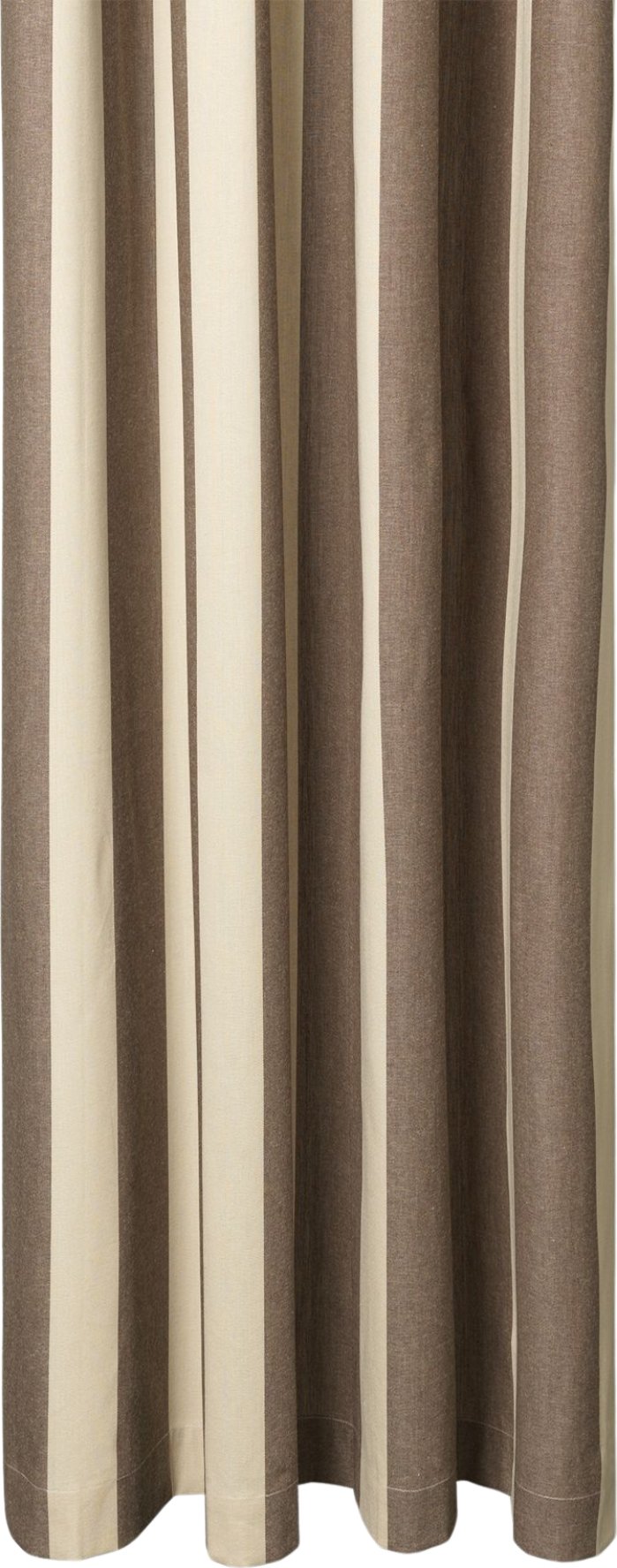 Zasłona prysznicowa Chambray w paski brązowo-beżowa