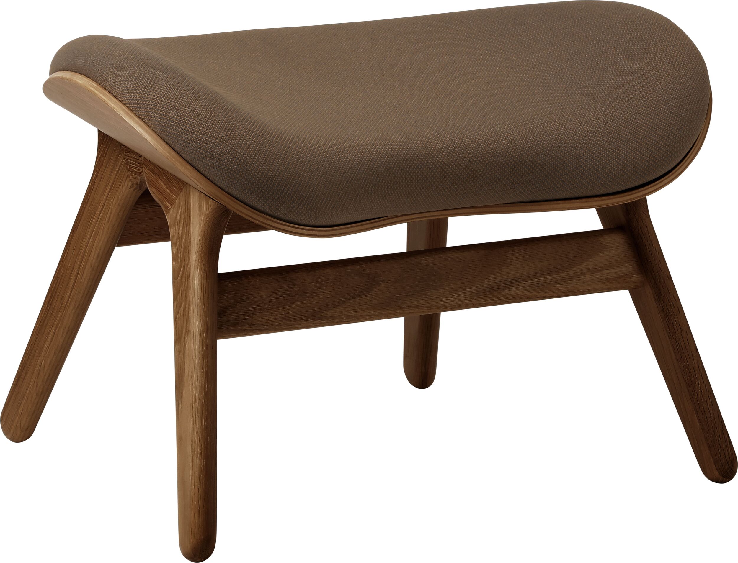 Podnóżek Conversation Piece ciemnobrązowy na ciemnych dębowych nogach