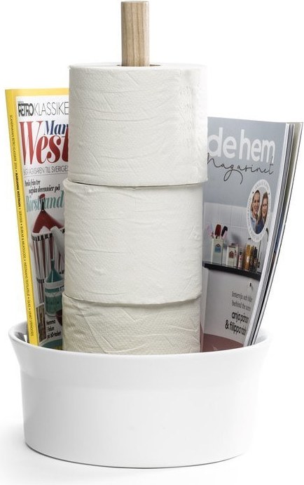 Stojak na papier toaletowy Born in Sweden biały