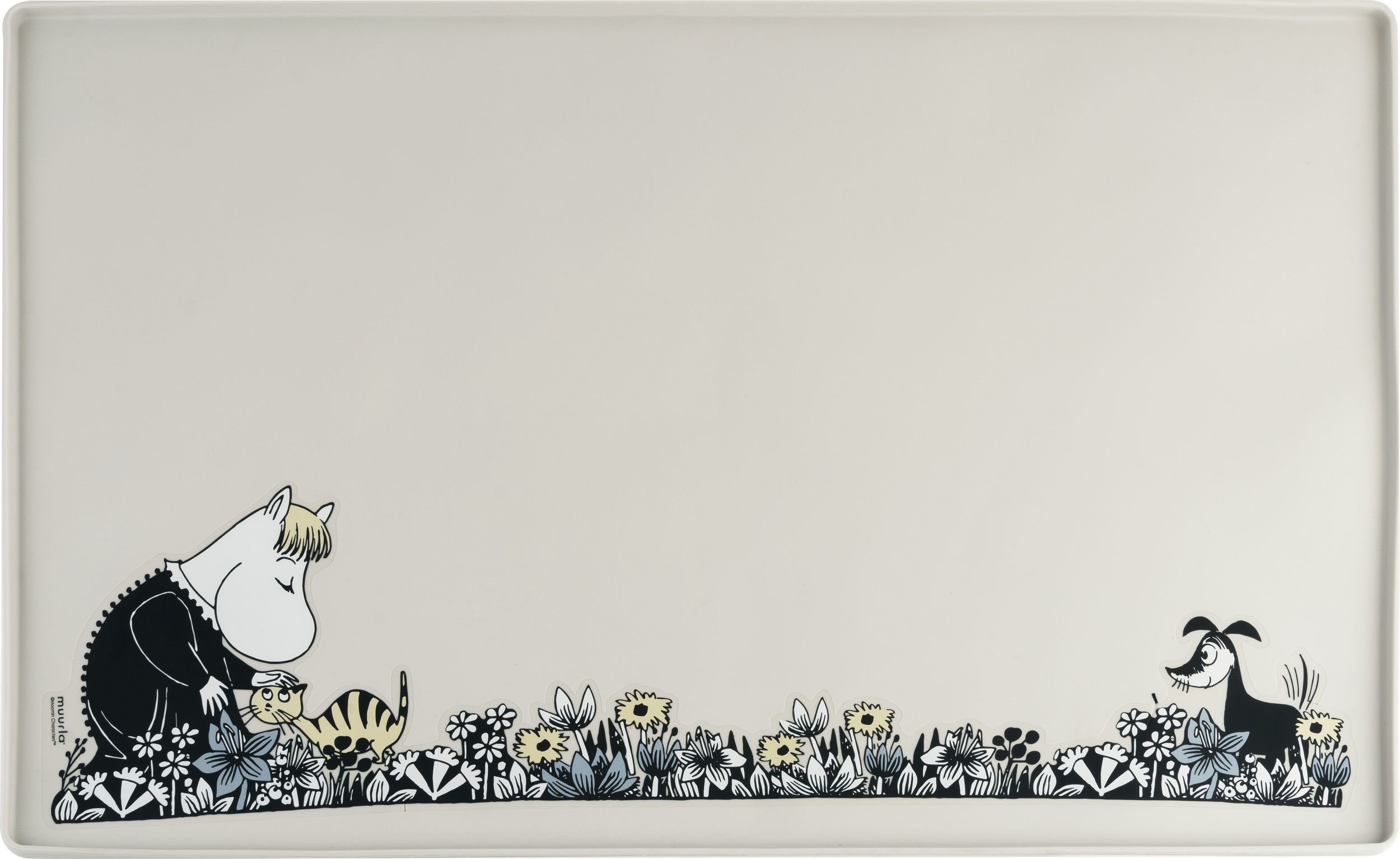 Mata pod miskę dla psa lub kota Muurla Muminki 40 x 60 cm szara