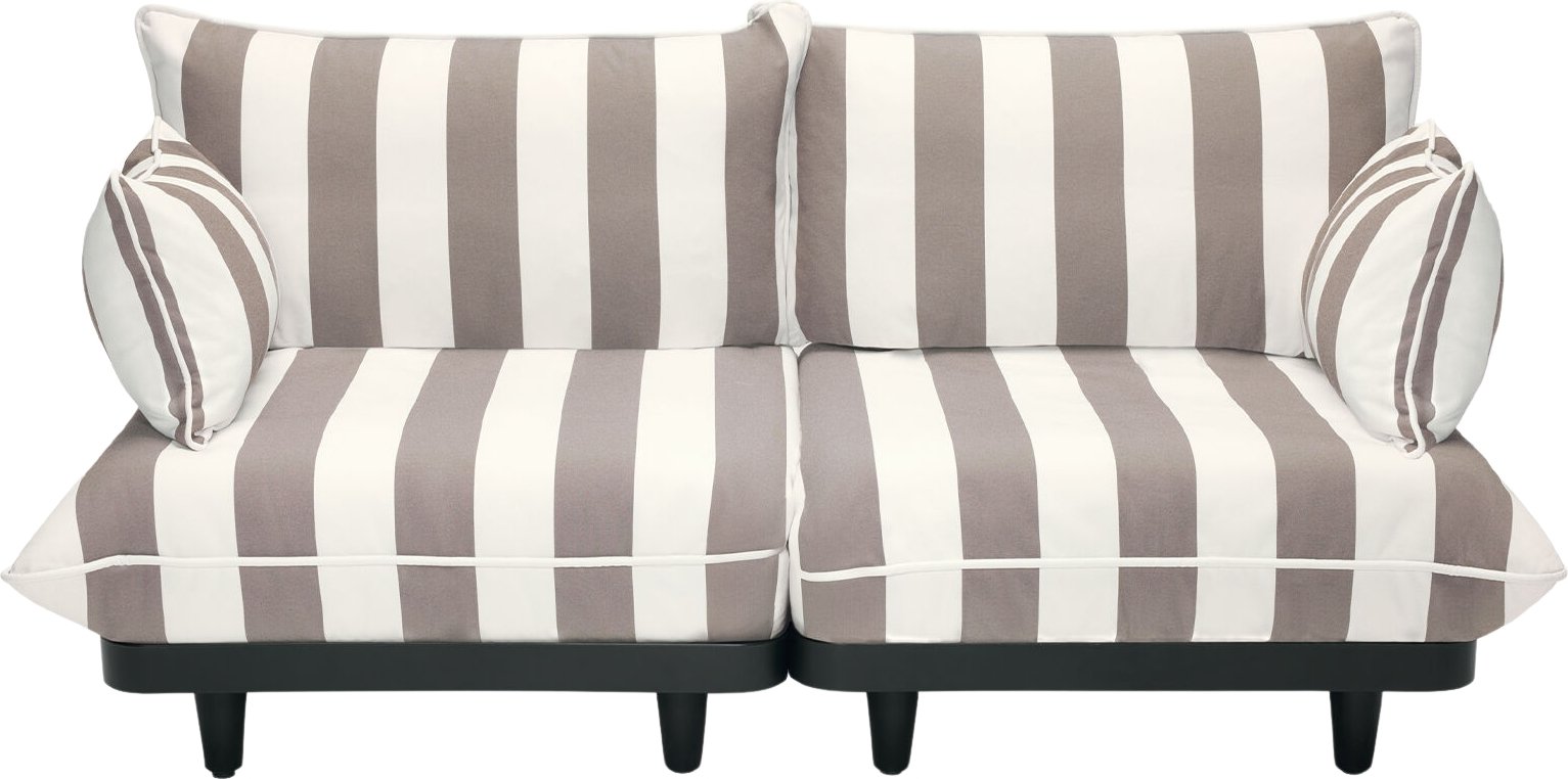 Sofa ogrodowa Paletti w paski brązowo-kremowa 2 el.