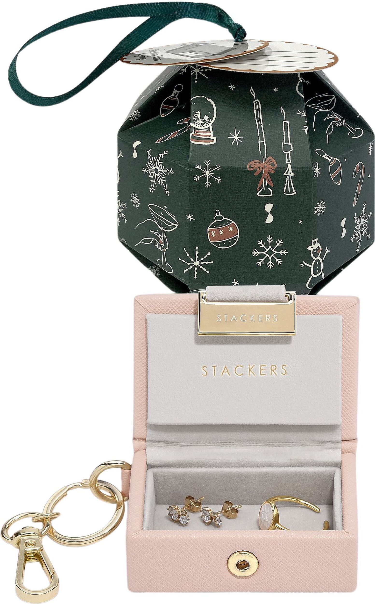 Brelok do kluczy Stackers Nano in Bauble różowy w opakowaniu prezentowym