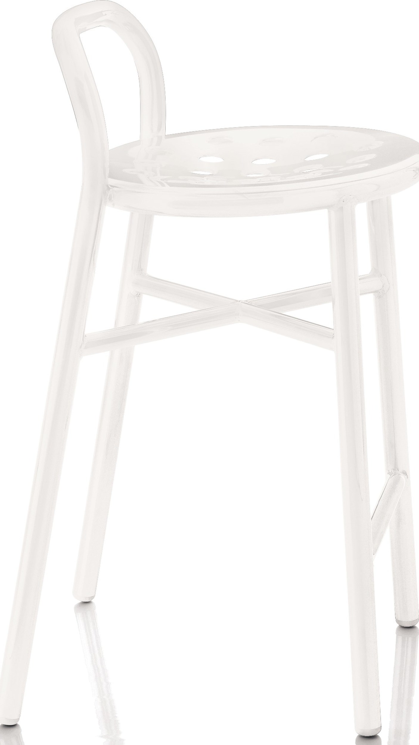 Stołek barowy Pipe białe aluminium