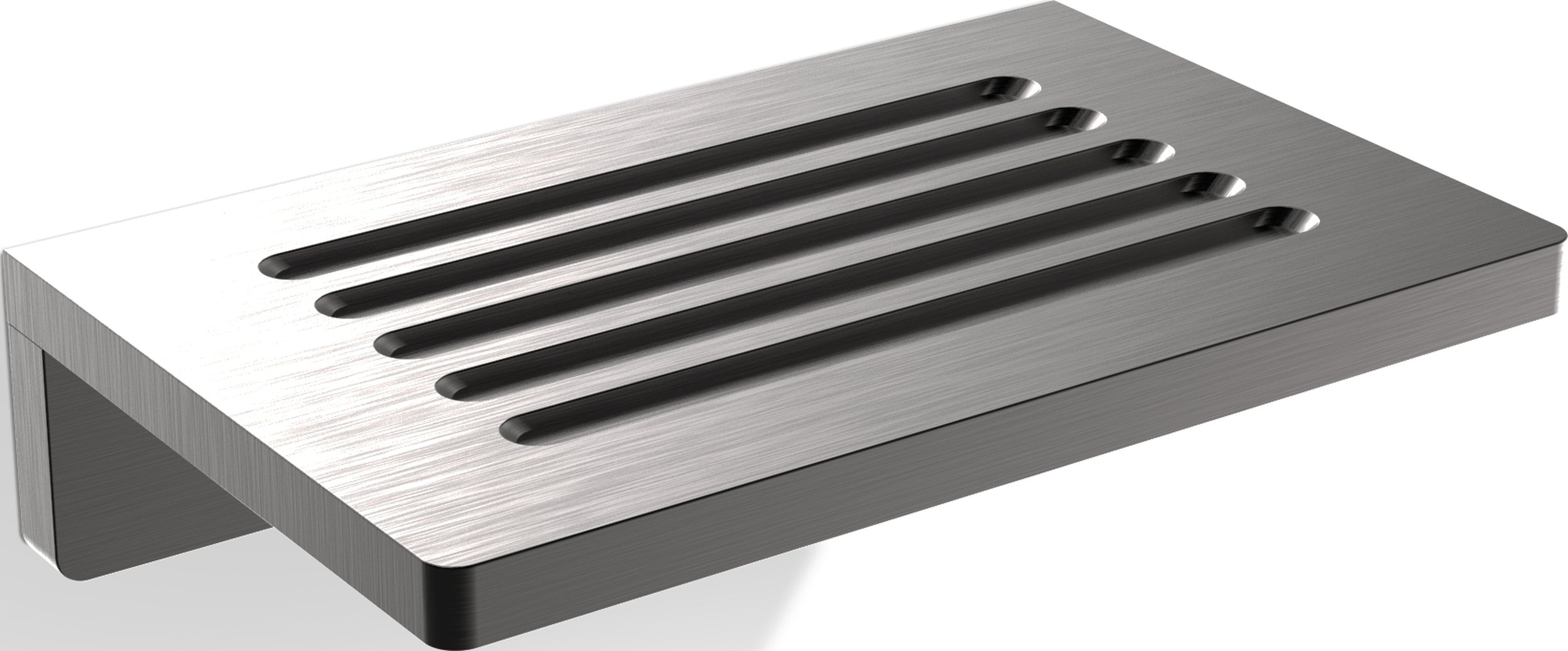 Mydelniczka Club prosta ciemny metal mat ścienna z powłoką PVD