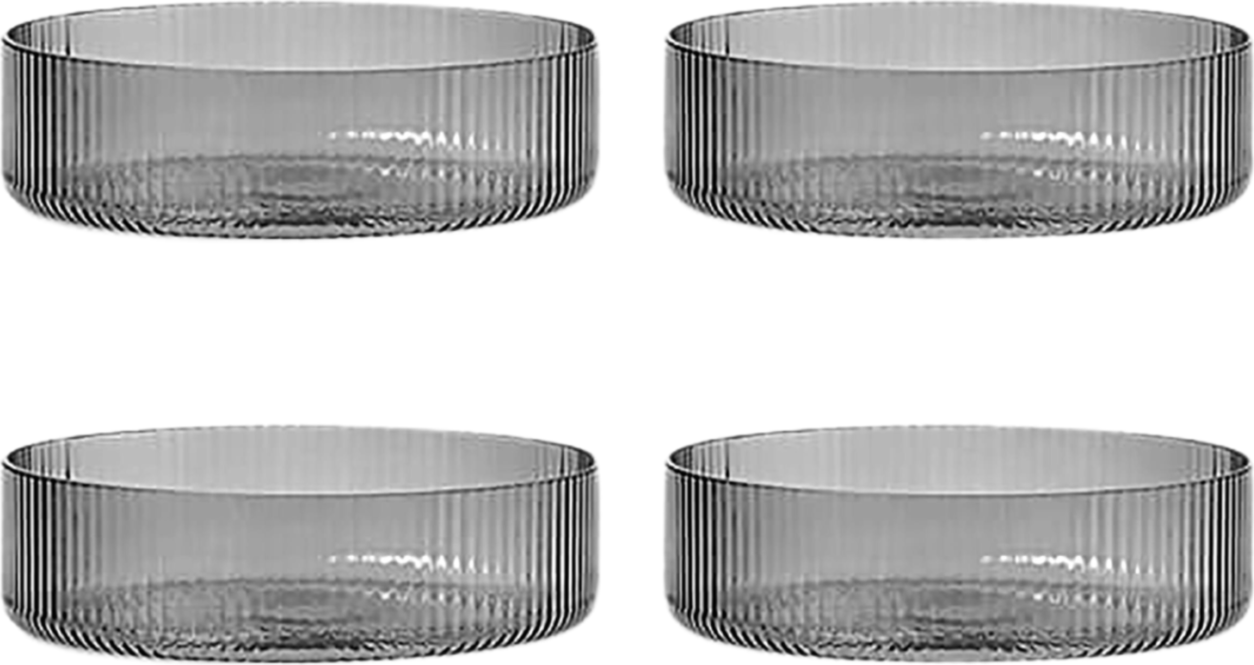 Miseczki Ripple przydymione 4 szt.