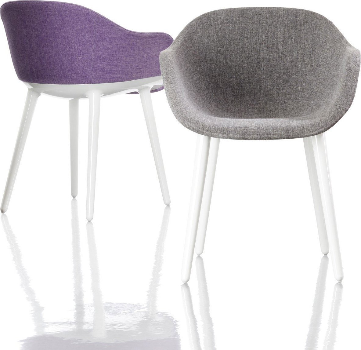 Krzesło Cyborg Lady rama biała siedzisko szare