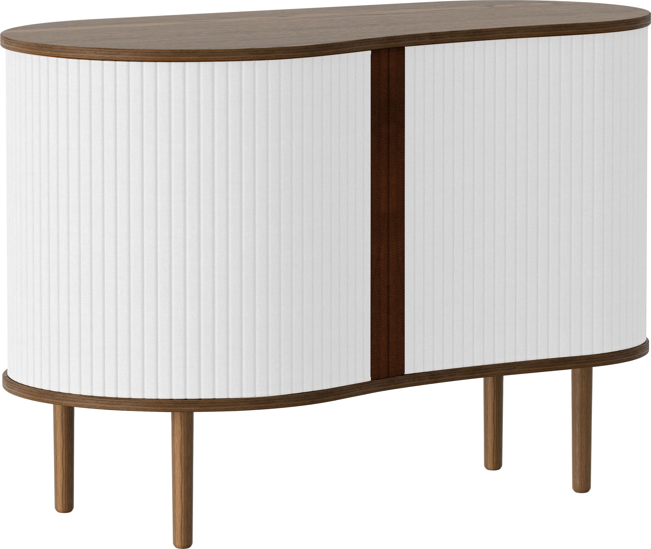 Szafka Audacious 100 cm jasnoszara na ciemnych dębowych nogach