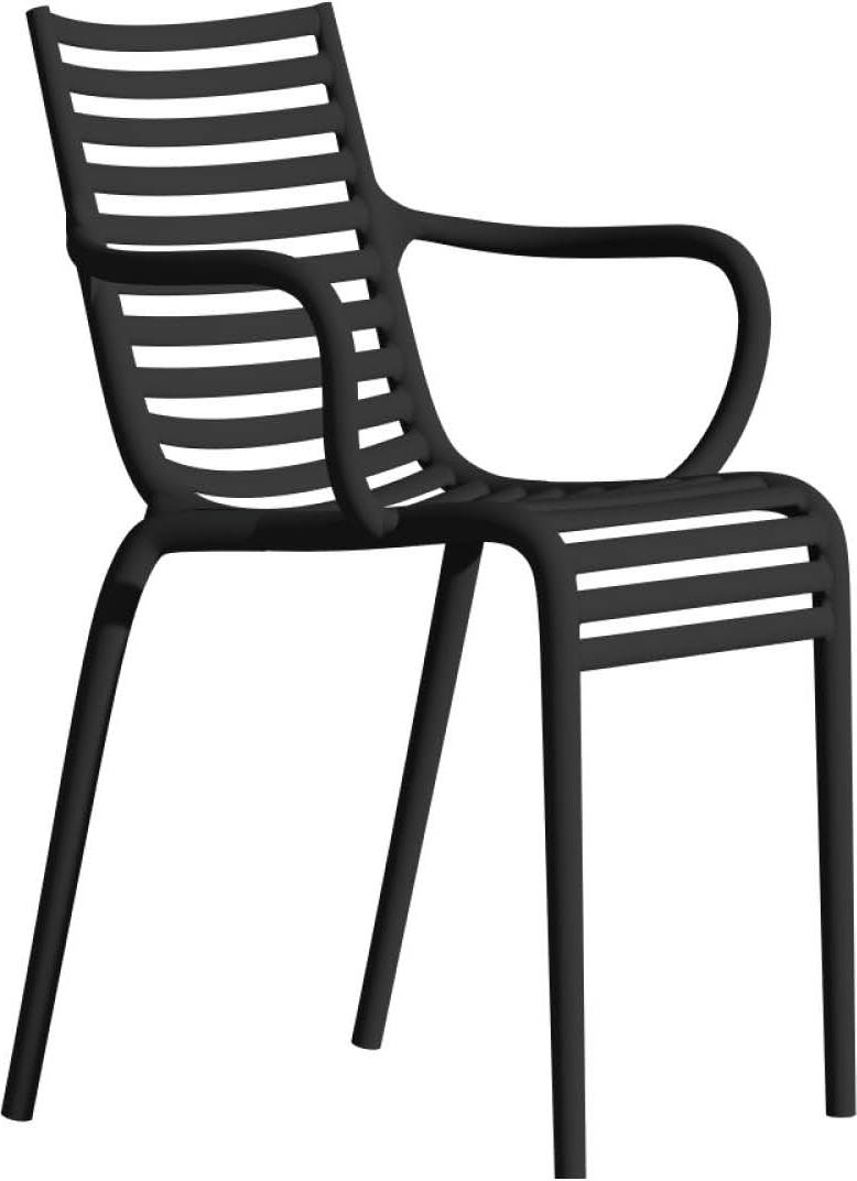 Krzesło Pip-e ciemnoszare z recyklingu z podłokietnikami