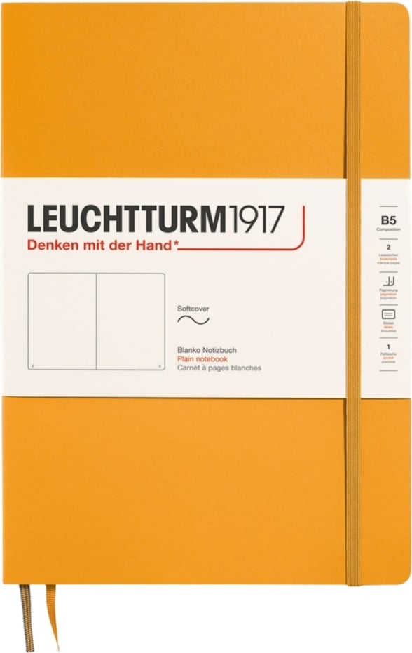 Notes gładki w miękkiej oprawie Leuchtturm 1917 B5 123 strony pomarańczowy 80 g/m²