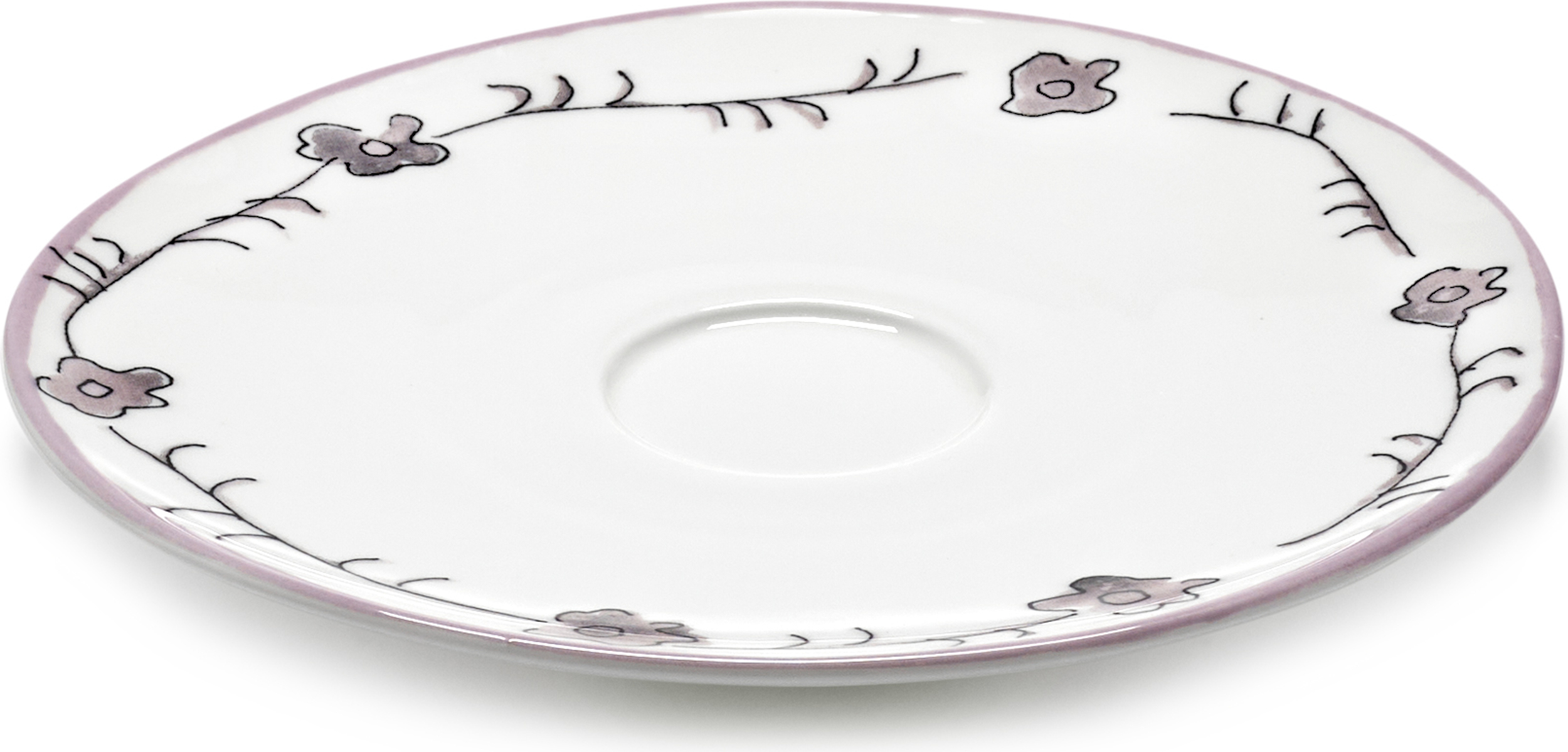 Spodek do bulionówki Midnight Flowers Dark Viola 18 cm