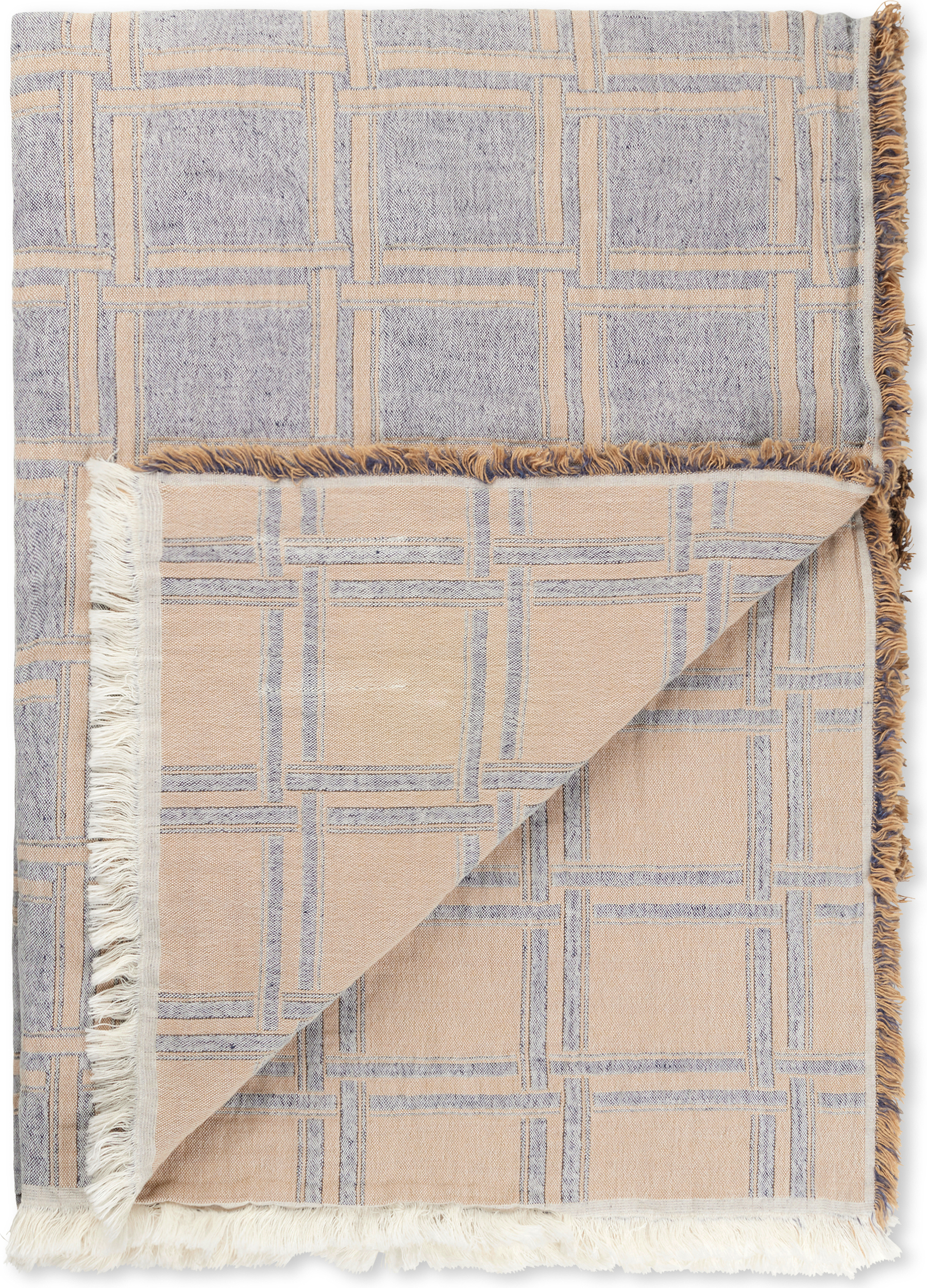 Koc Dahlia 130 x 180 cm niebiesko-beżowy