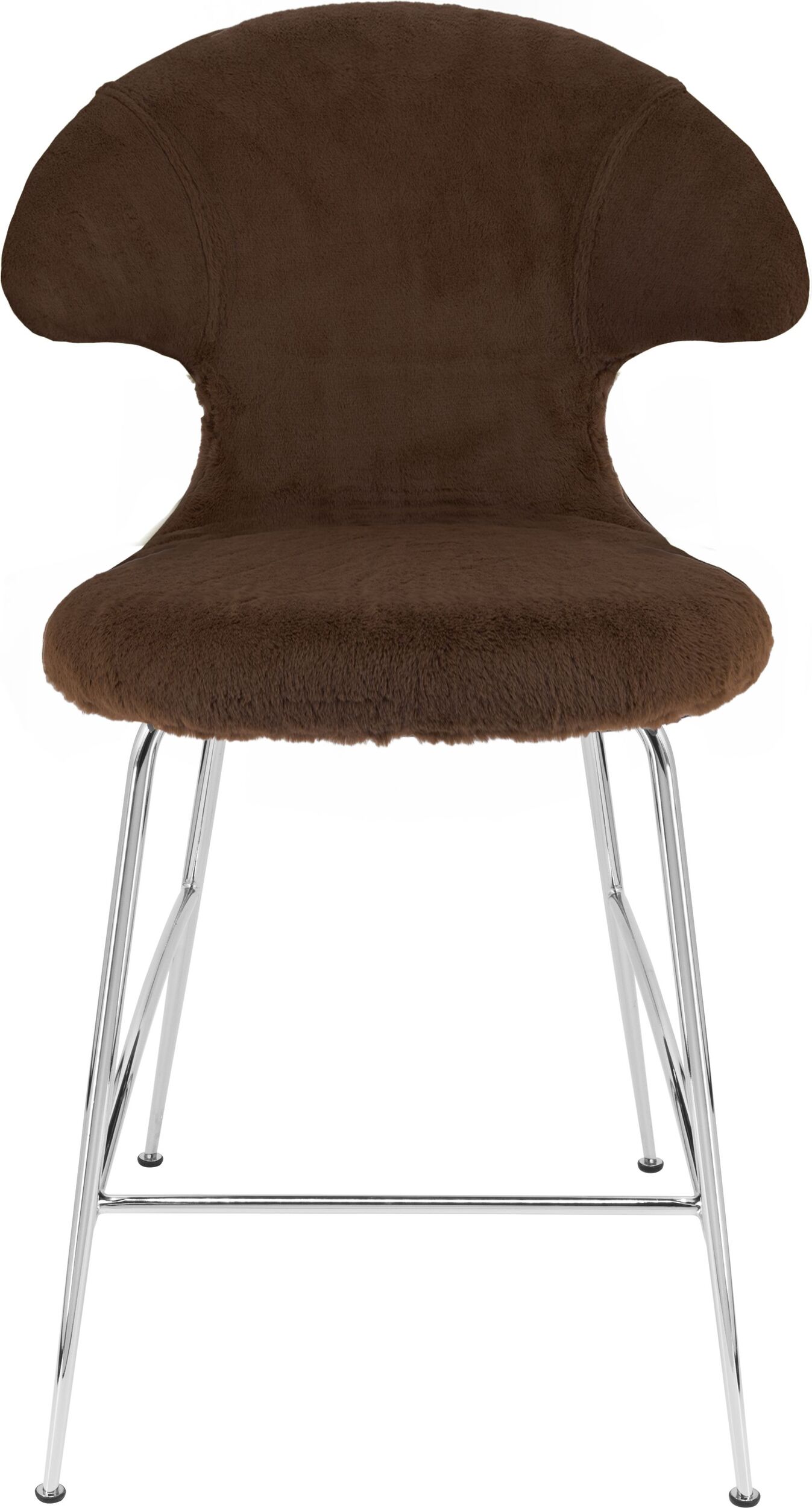 Krzesło Time Flies Teddy 102 cm brązowe na chromowanych nogach