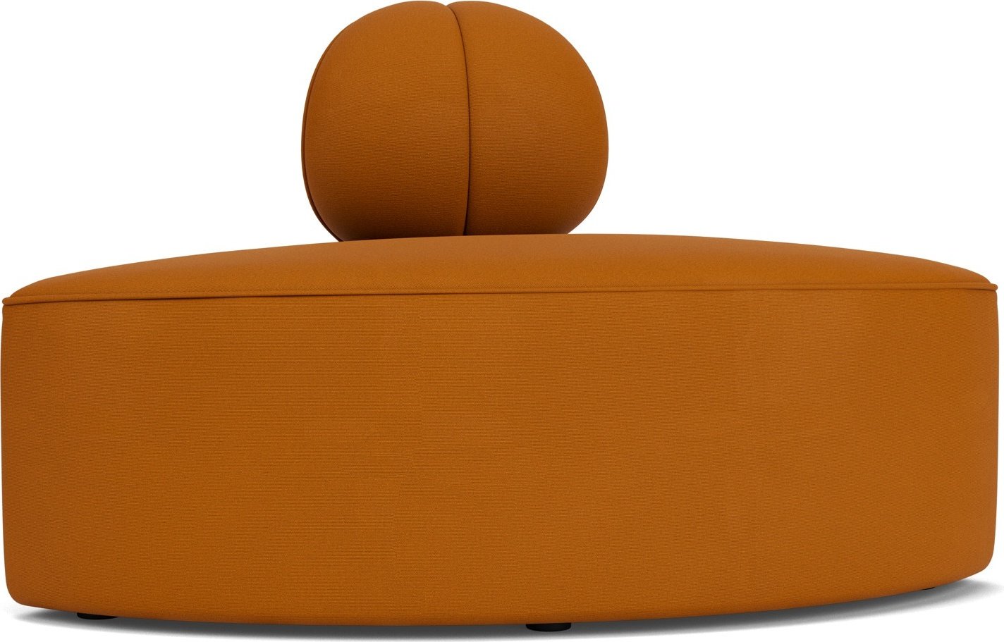 Narożnik lewostronny sofy modułowej Eave Seamline Convex ciemnopomarańczowy