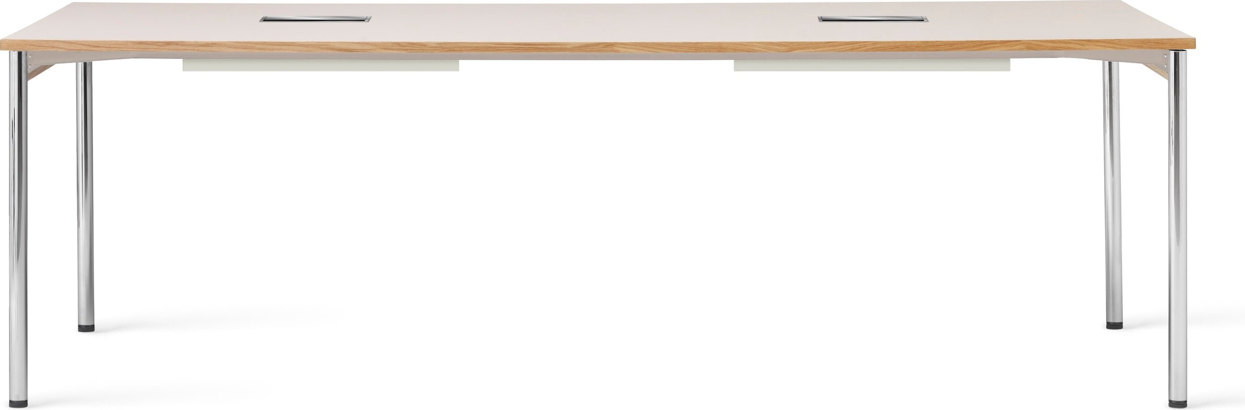 Stół Co Management 240 x 100 cm jasny dąb na chromowanych nogach