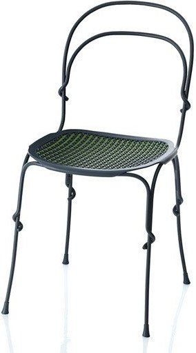 Krzesło Vigna rama ciemnoszara siedzisko zielone