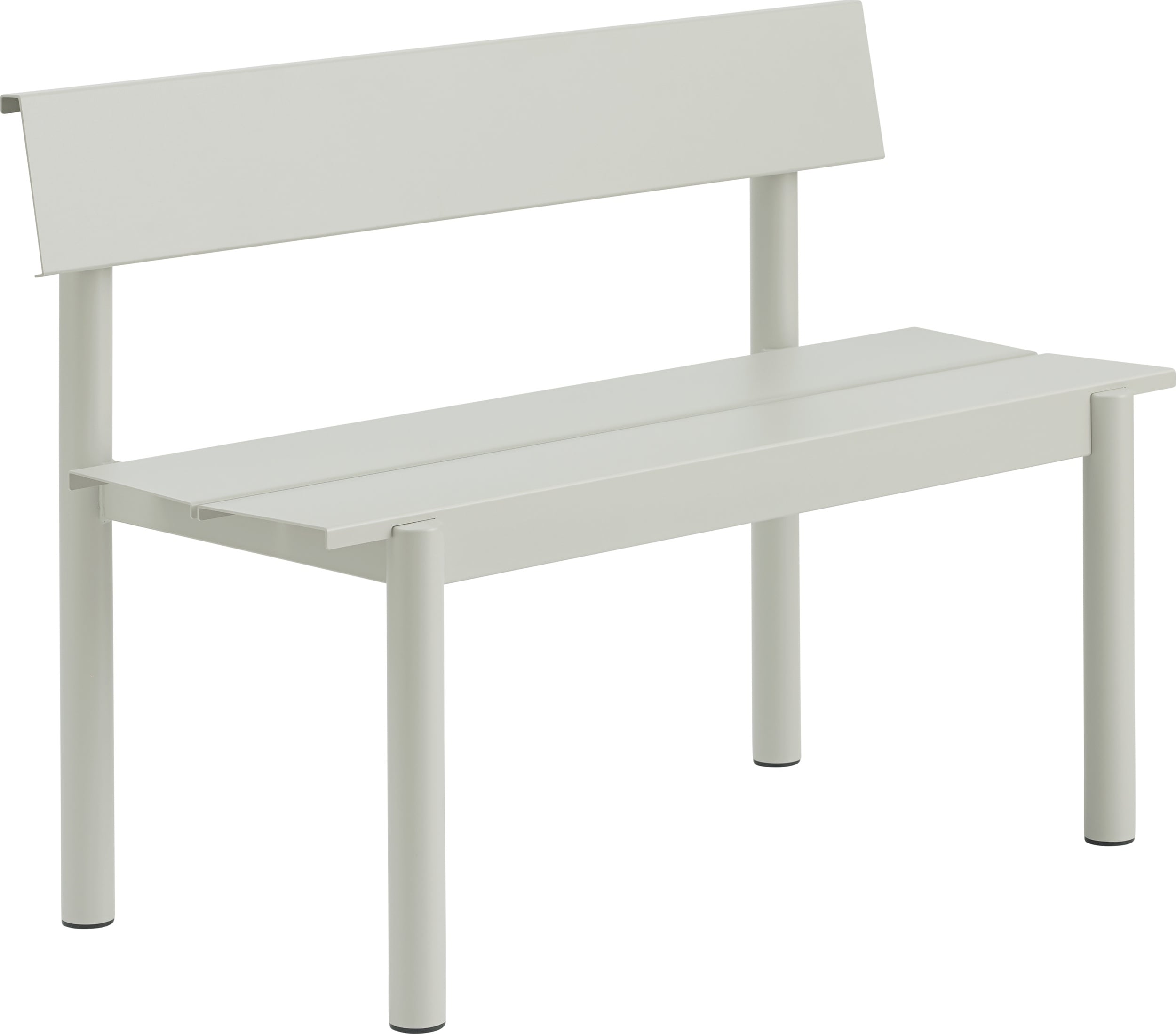 Ławka ogrodowa z oparciem Linear Steel 110 cm jasnoszara