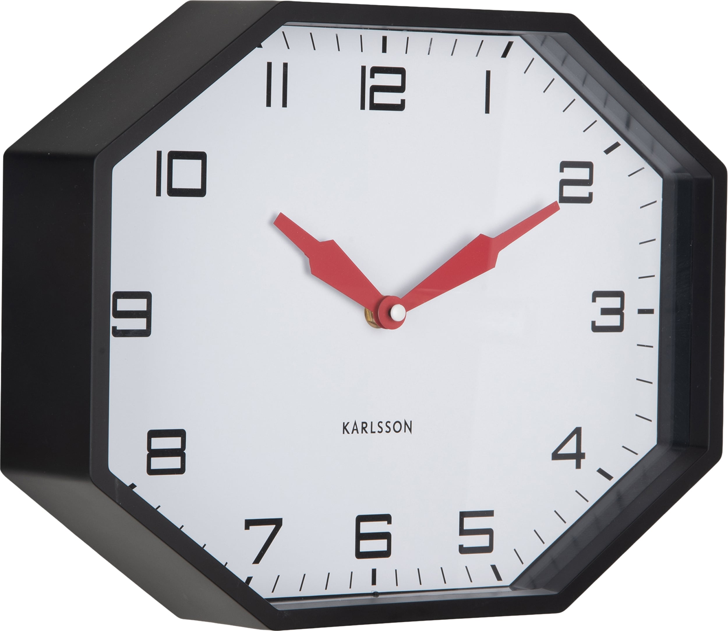 Zegar ścienny Modern Factory ośmiokątny czarny