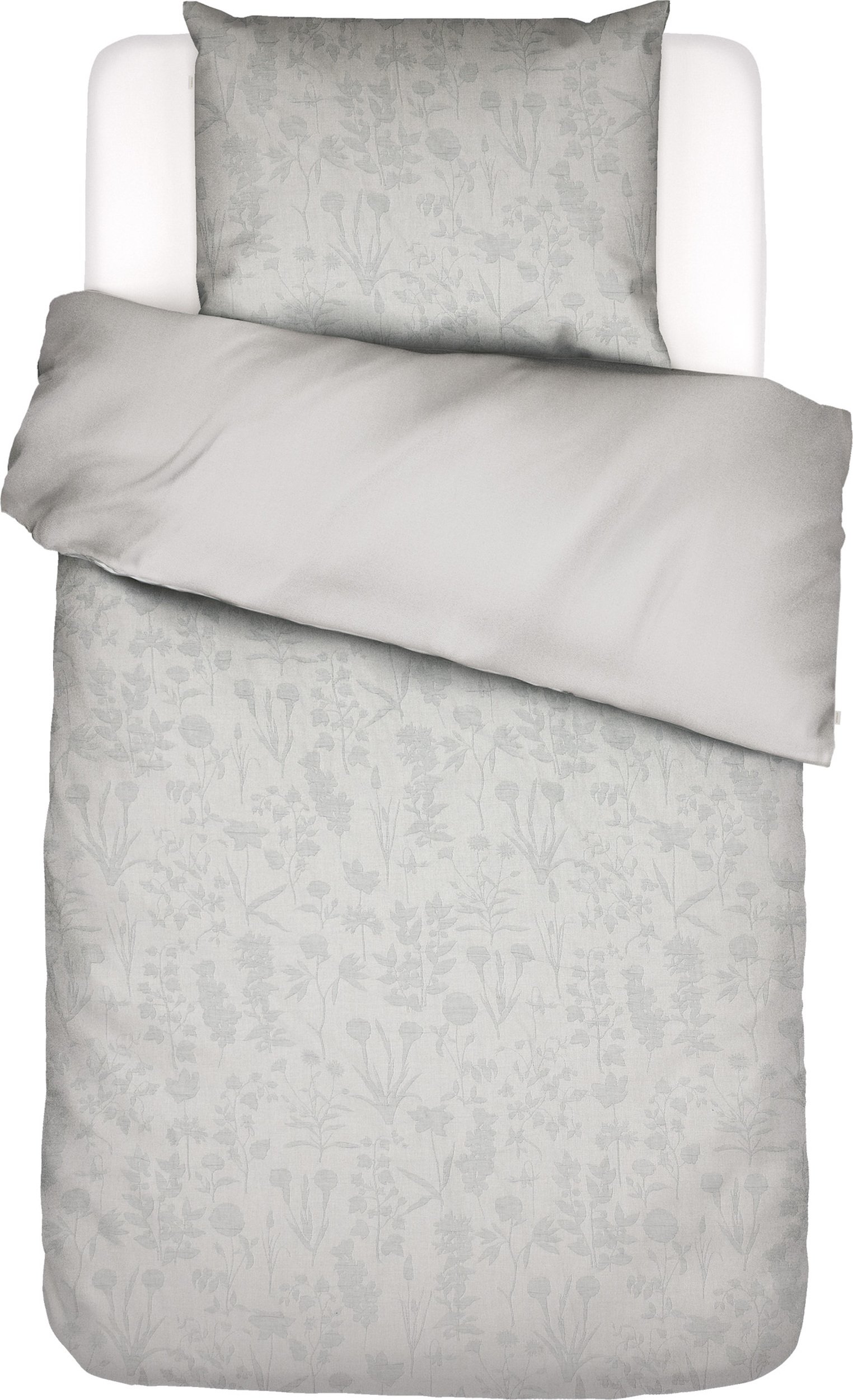 Pościel Maribel 140 x 220 cm szara z poszewką na poduszkę 60 x 70 cm zapięcie flap