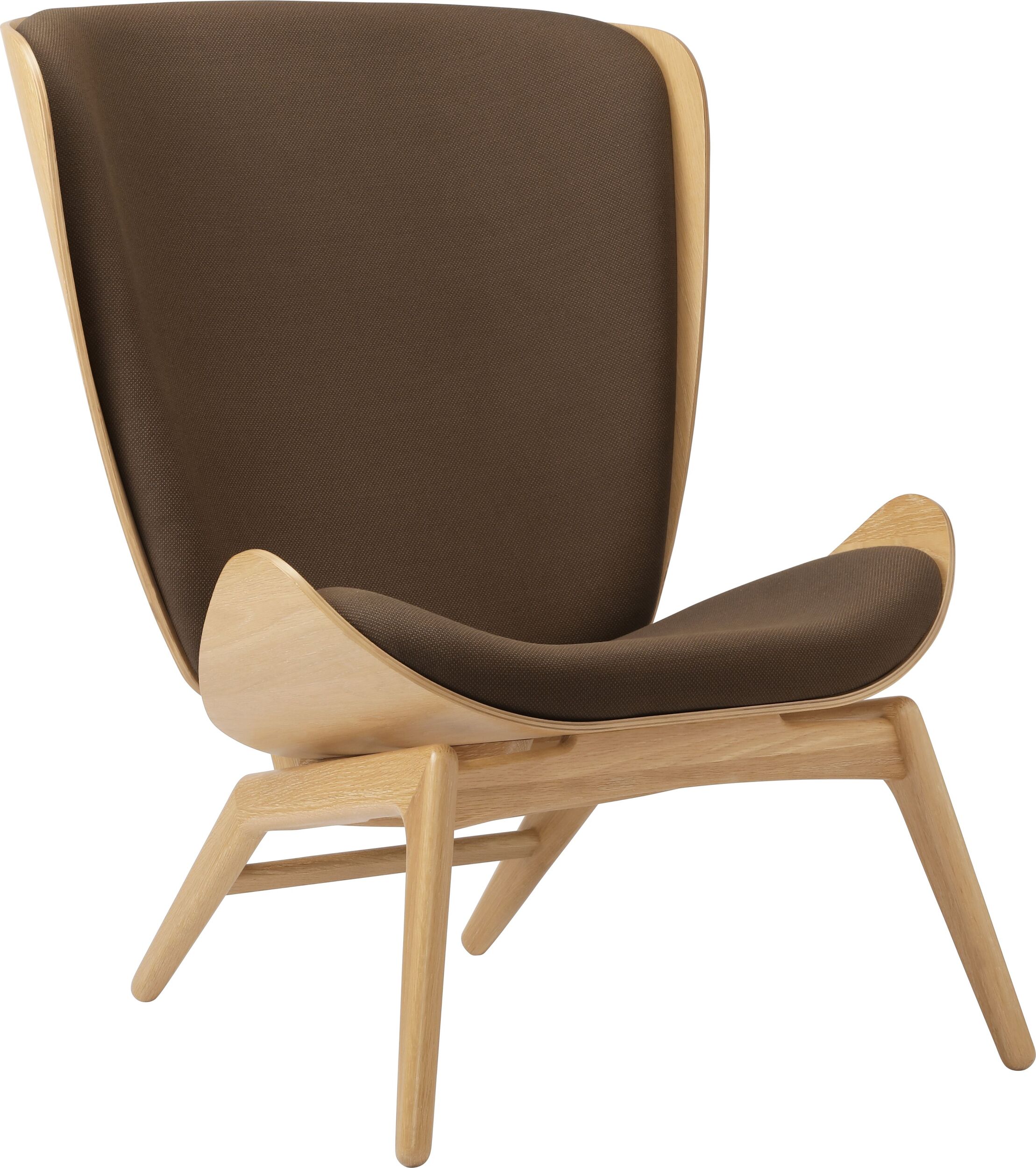 Fotel The Reader ciemnobrązowy na dębowych nogach