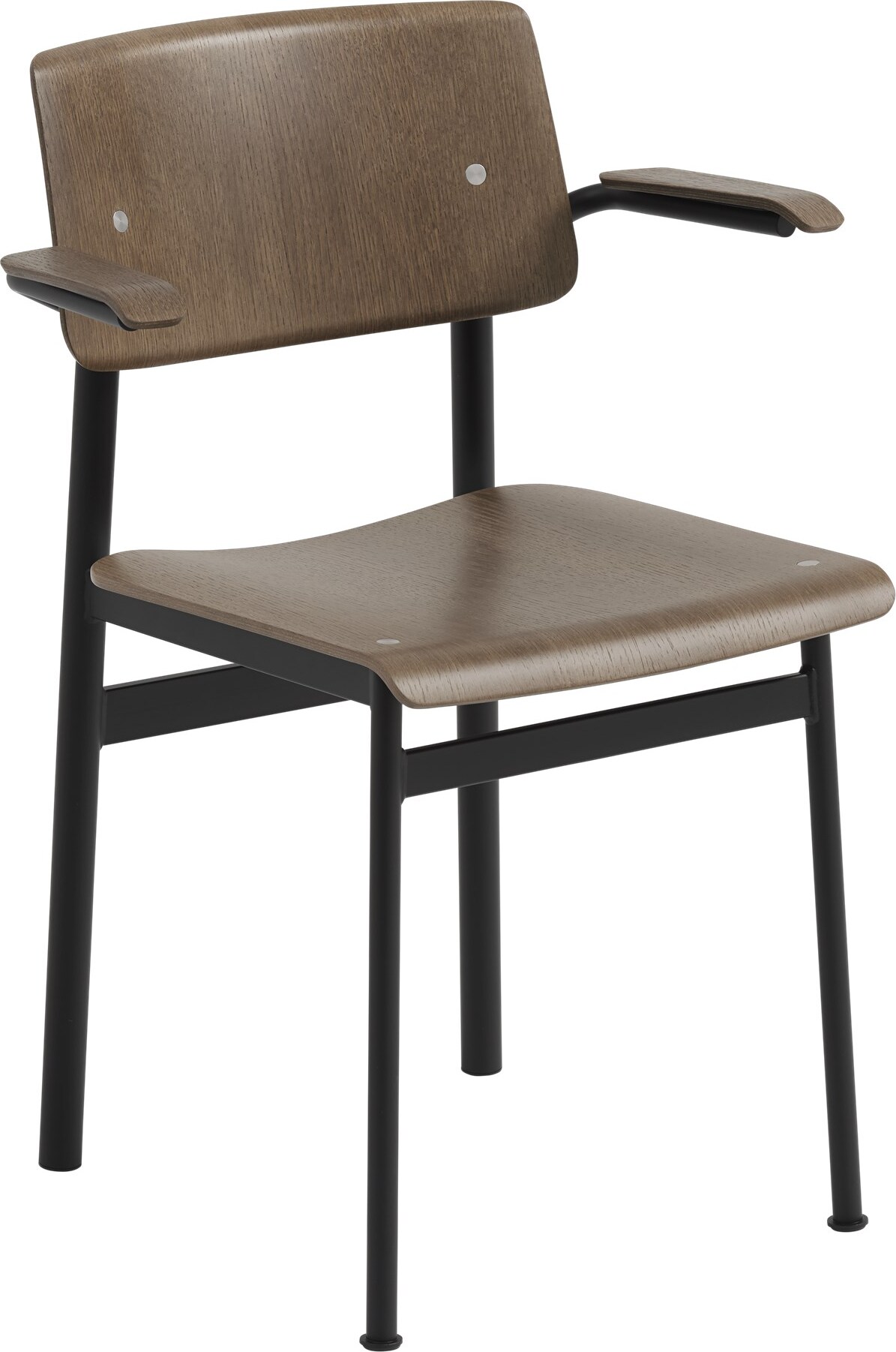 Krzesło Loft ciemny brąz z podłokietnikami nogi czarne