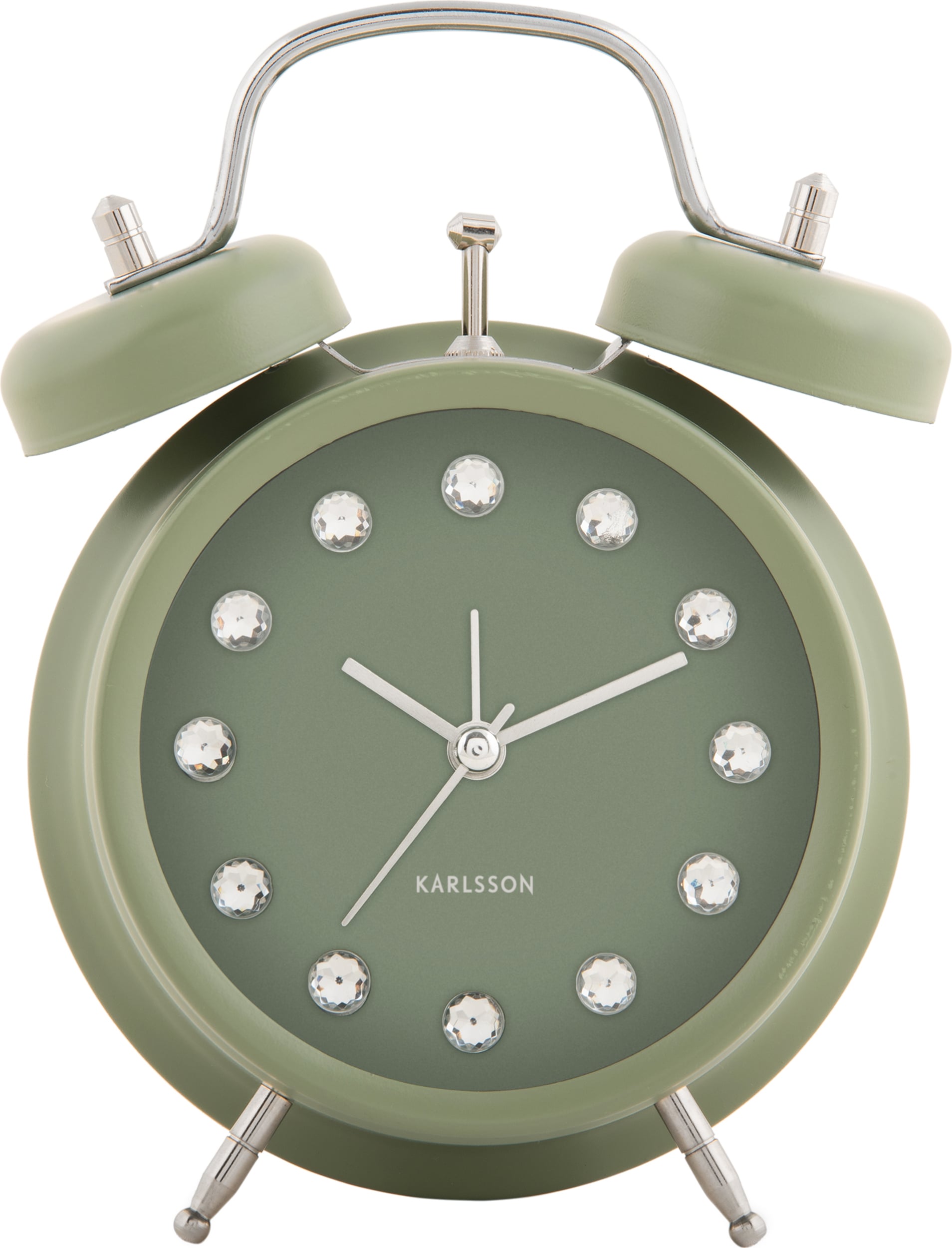 Budzik Glam Diamonds 17 cm zieleń leśna