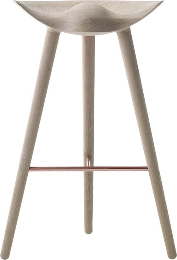 Stołek barowy ML 42 jasny dąb z miedzianym łączeniem