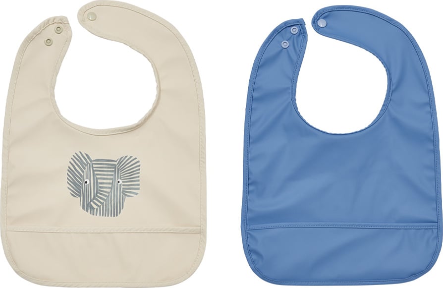 Śliniak z kieszonką OYOY Erik Elephant 2 szt.