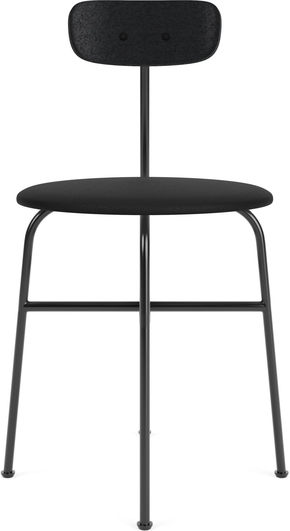 Krzesło Afteroom 75 cm czarne oparcie czarny dąb siedzisko skórzane