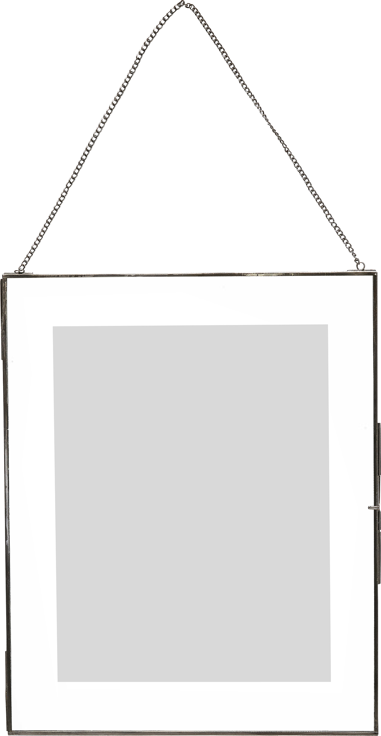 Ramka na zdjęcia Hübsch 41 x 51 cm czarna na łańcuszku