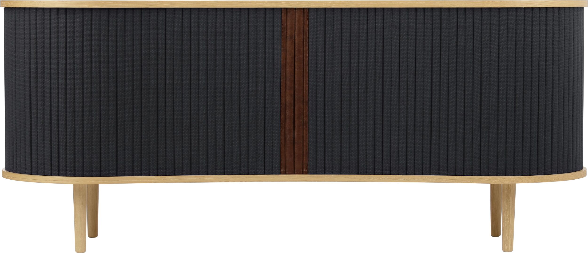 Szafka Audacious 160 cm ciemnoszara na dębowych nogach