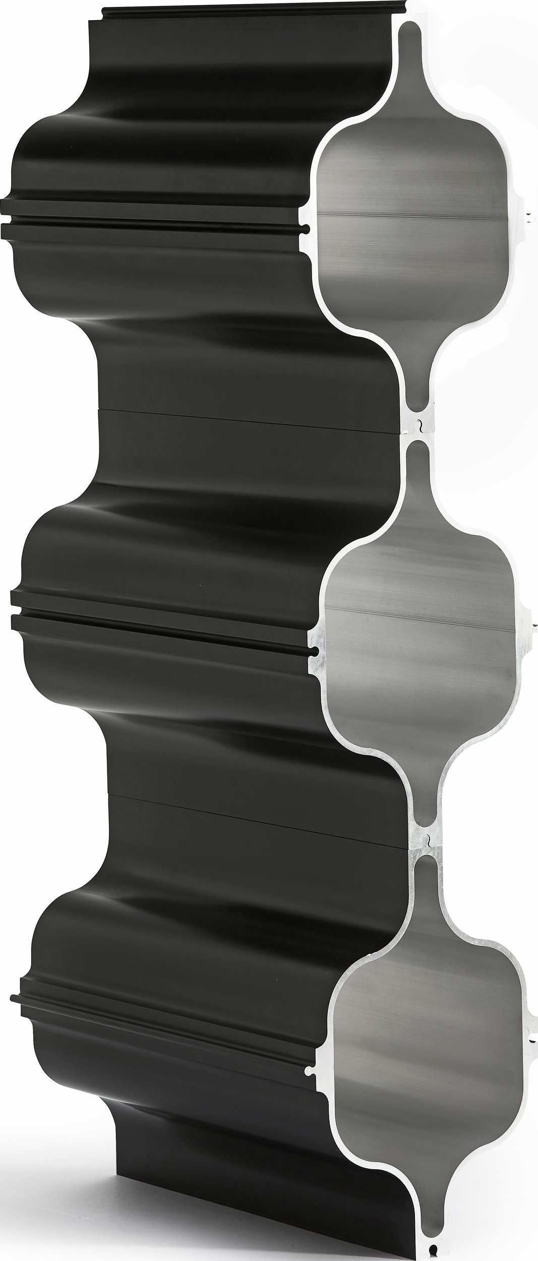 Stojak na wino Hex czarne aluminium potrójny