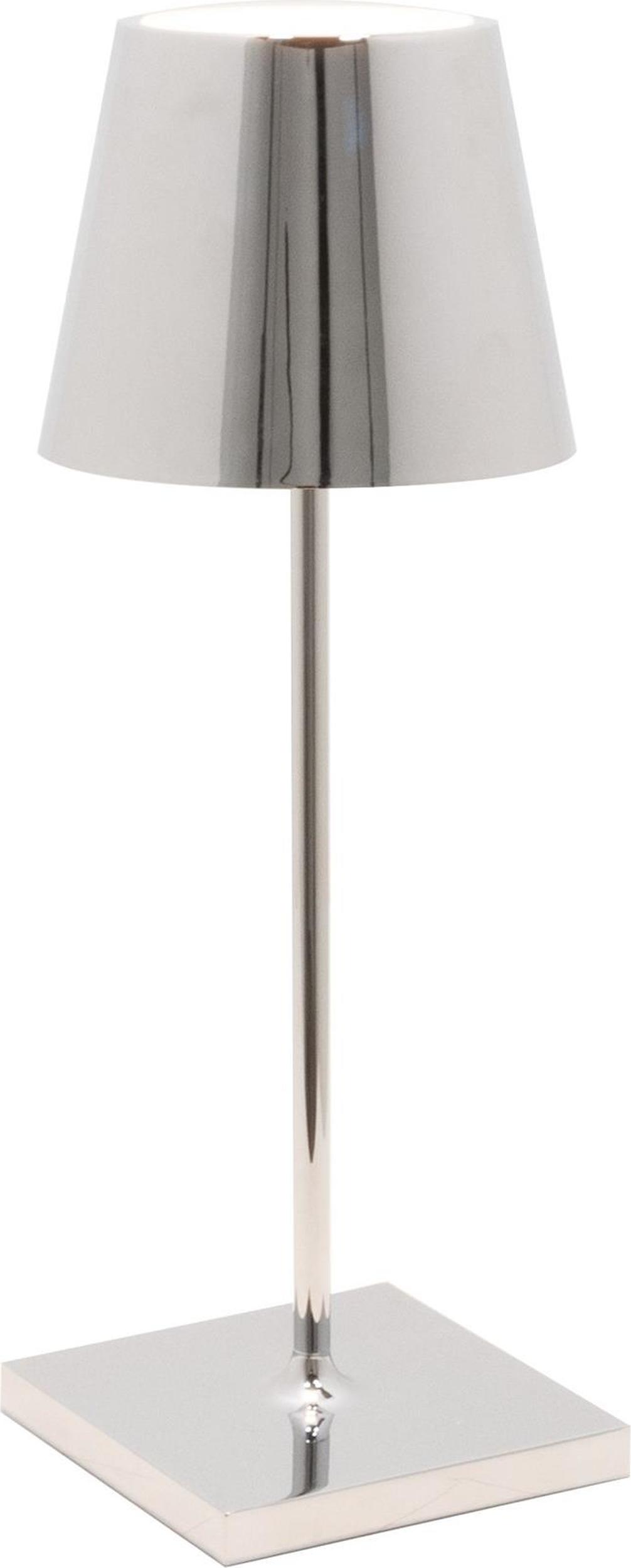 Lampa stołowa Poldina Mini 30 cm metaliczna srebrna