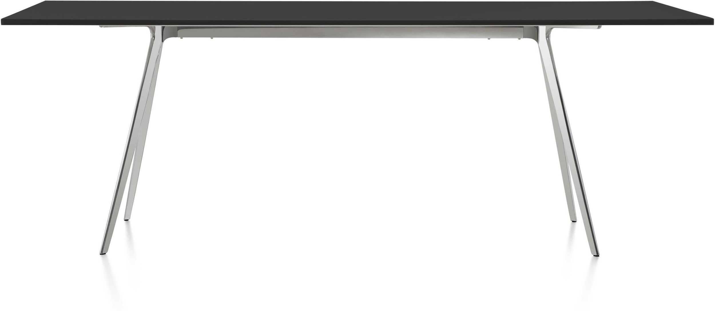 Stół Baguette 160 cm blat MDF czarny rama polerowana