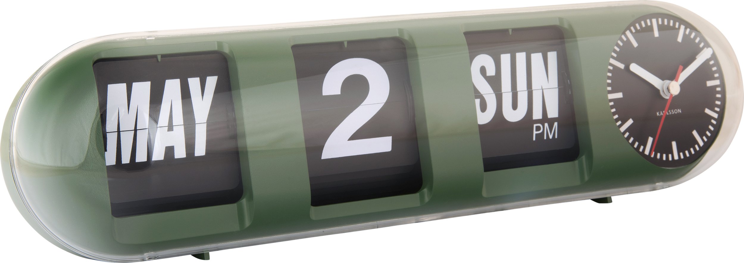 Zegar Tube Flip zielony