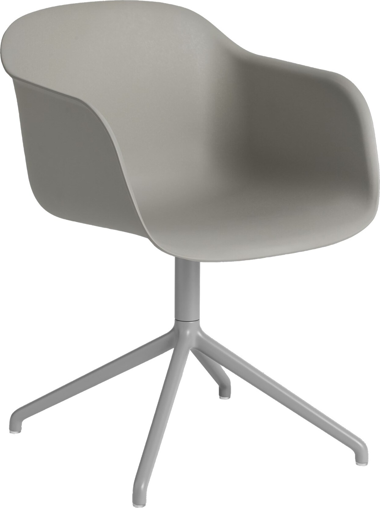 Fotel obrotowy Fiber Swivel szary na aluminiowych nogach