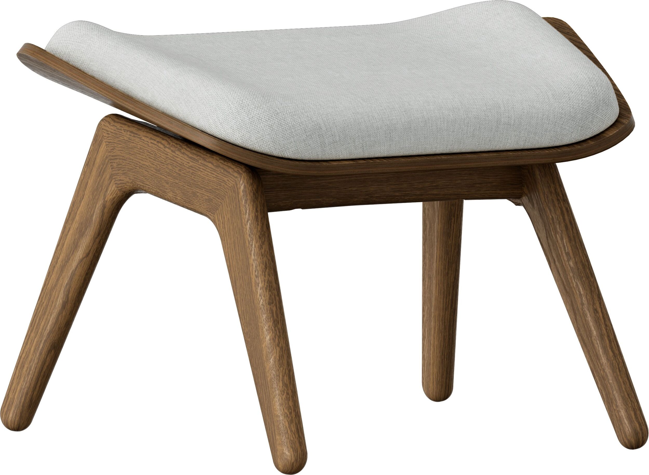 Podnóżek The Reader jasnoszary na ciemnych dębowych nogach